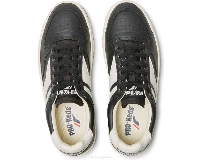 Keds skyhawk lo couro R28H254 calçados Preto branco unissex