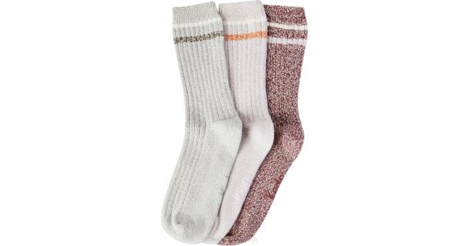 Keds 3 pk meias de bota de tripulação R28H223 acessórios mauve asst mulheres