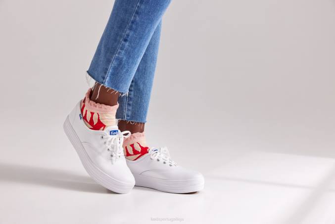 Keds a sapatilha de couro plataforma R28H101 calçados branco mulheres