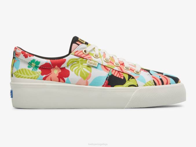Keds jump kick duo tênis com estampa tropical R28H156 calçados coral negro mulheres