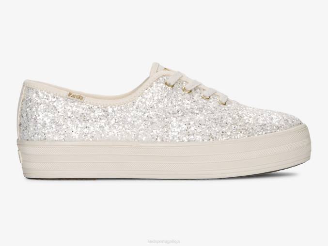 Keds o tênis de celebração de brilho de plataforma R28H102 calçados creme mulheres