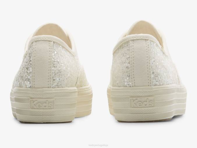 Keds o tênis de celebração de brilho de plataforma R28H102 calçados creme mulheres