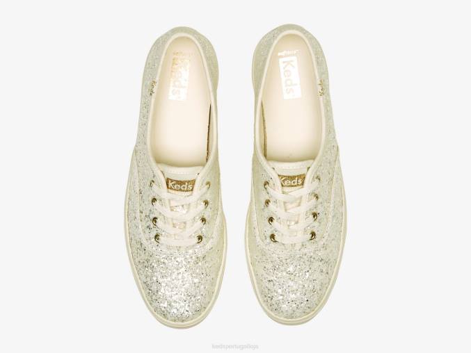 Keds o tênis de celebração de brilho de plataforma R28H102 calçados creme mulheres