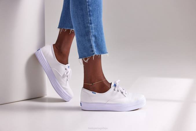 Keds o tênis de lona plataforma R28H87 calçados branco mulheres
