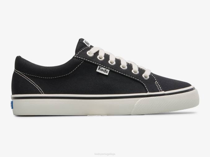 Keds salto tênis de lona R28H120 calçados preto mulheres