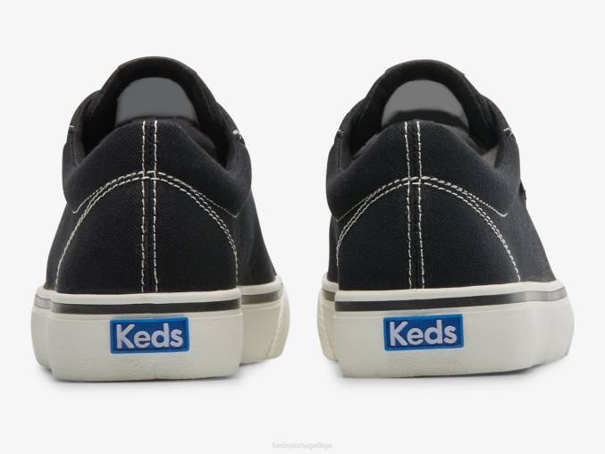 Keds salto tênis de lona R28H120 calçados preto mulheres