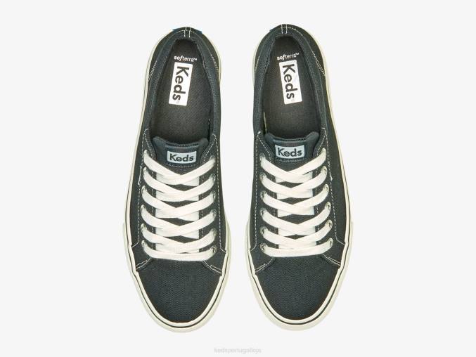 Keds salto tênis de lona R28H120 calçados preto mulheres
