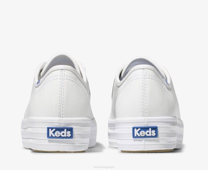 Keds sapatilha couro triple kick R28H134 calçados branco mulheres