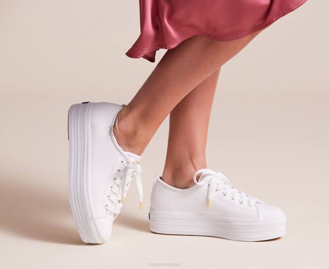 Keds sapatilha couro triple up R28H90 calçados branco mulheres