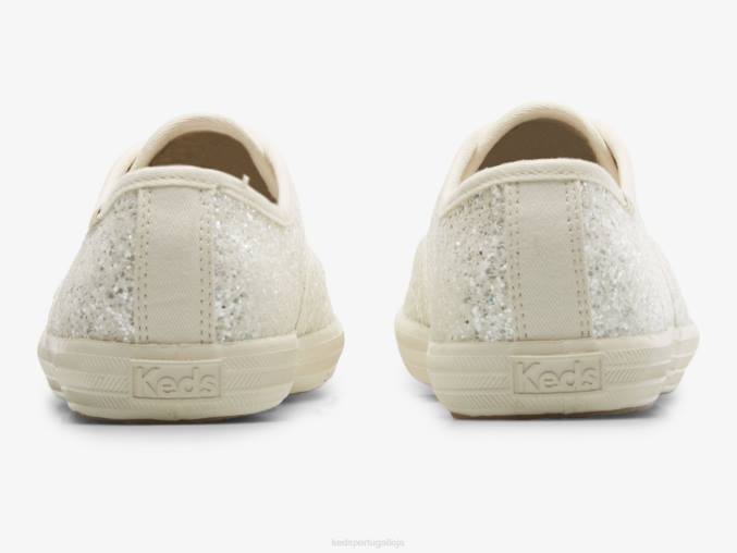 Keds sapatilha de comemoração de glitter campeão R28H104 calçados creme mulheres