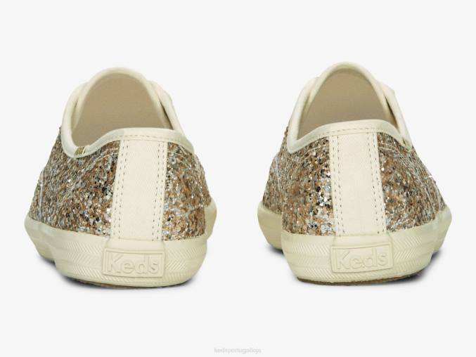 Keds sapatilha de comemoração de glitter campeão R28H105 calçados ouro mulheres