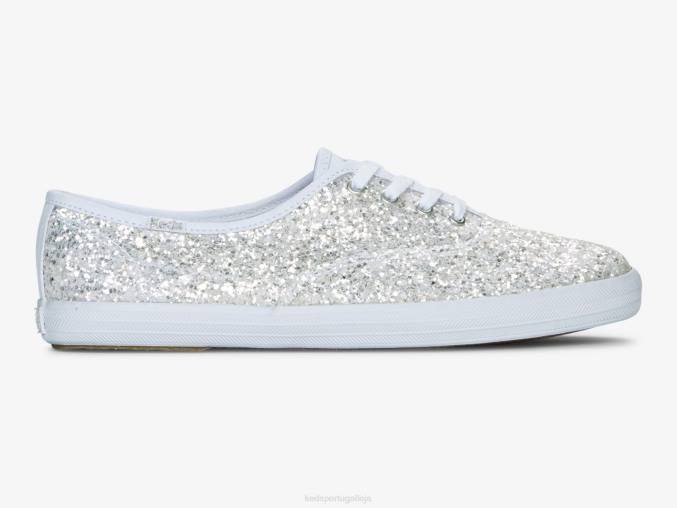 Keds sapatilha de comemoração de glitter campeão R28H107 calçados branco mulheres
