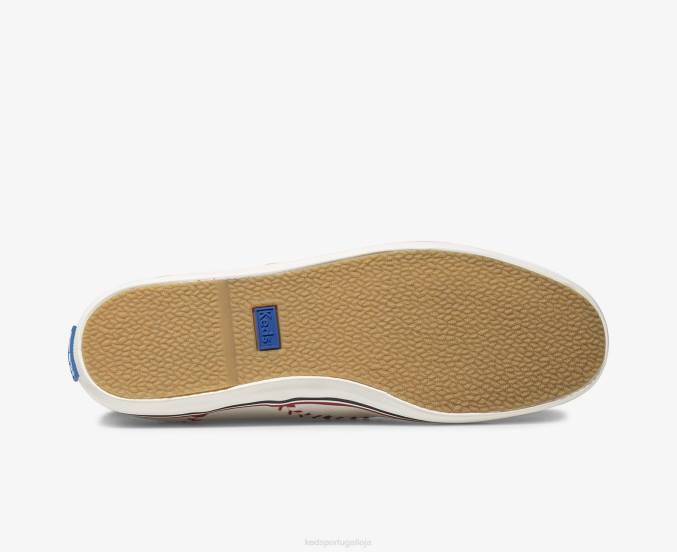 Keds sapatilha de couro com galhardete campeão R28H132 calçados off white mulheres