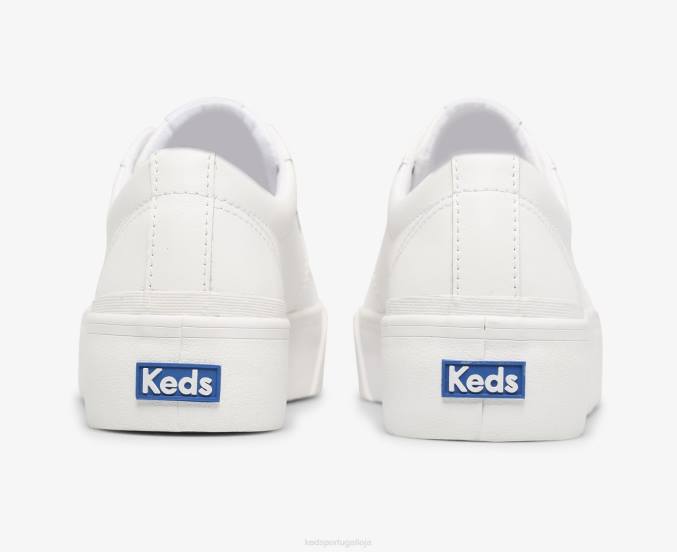 Keds sapatilha de couro jump kick duo R28H85 calçados branco mulheres