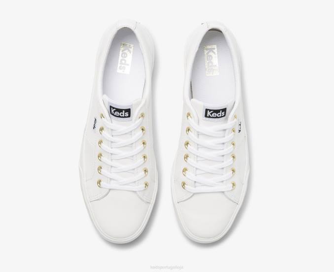 Keds sapatilha de couro jump kick duo R28H85 calçados branco mulheres