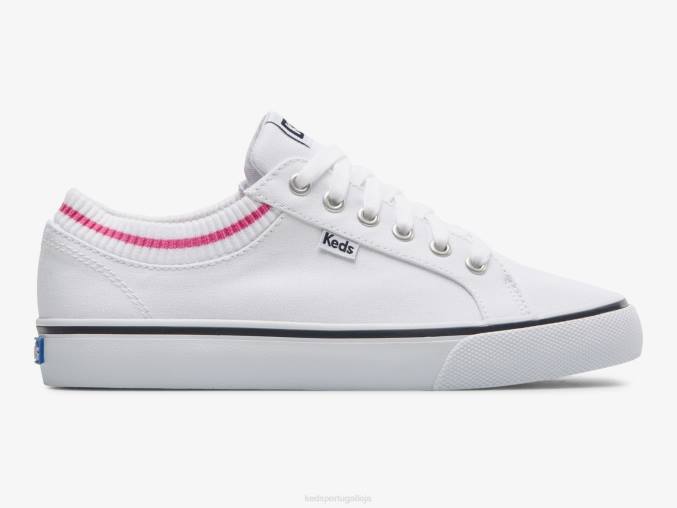 Keds sapatilha de gola canelada jump kick R28H192 calçados branco rosa mulheres