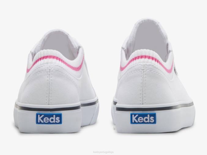 Keds sapatilha de gola canelada jump kick R28H192 calçados branco rosa mulheres