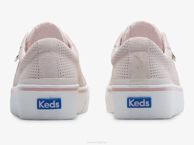 Keds sapatilha jump kick duo perf camurça R28H196 calçados luz rosa mulheres