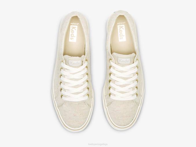 Keds sapatilha jump kick linho fleck R28H204 calçados aveia mulheres