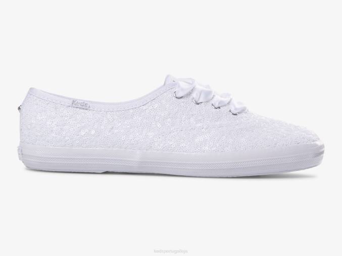 Keds sapatilha paetês campeão R28H178 calçados branco mulheres