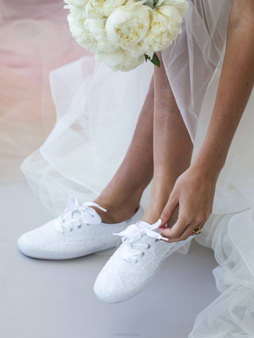 Keds sapatilha paetês campeão R28H178 calçados branco mulheres