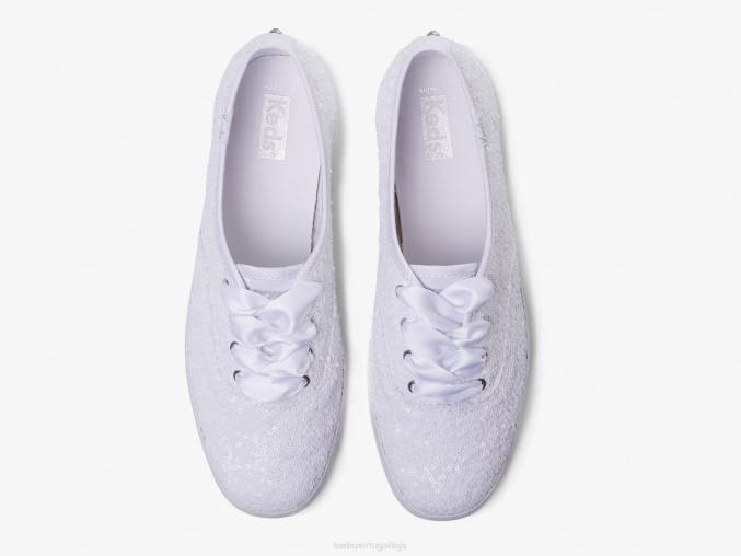 Keds sapatilha paetês campeão R28H178 calçados branco mulheres