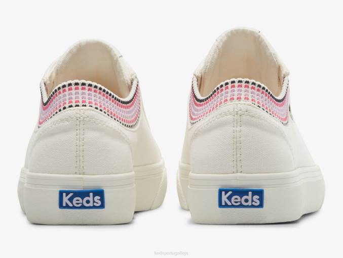 Keds sapatilha salto chute canelada gola quadrada R28H190 calçados branco multi mulheres