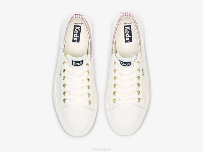 Keds sapatilha salto chute canelada gola quadrada R28H190 calçados branco multi mulheres