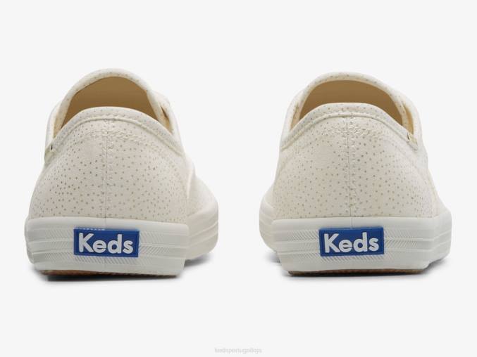 Keds tênis Champion com estampa de canvas dots R28H209 calçados ouro Branco mulheres