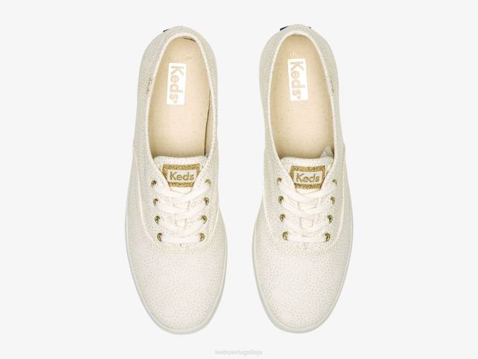 Keds tênis Champion com estampa de canvas dots R28H209 calçados ouro Branco mulheres