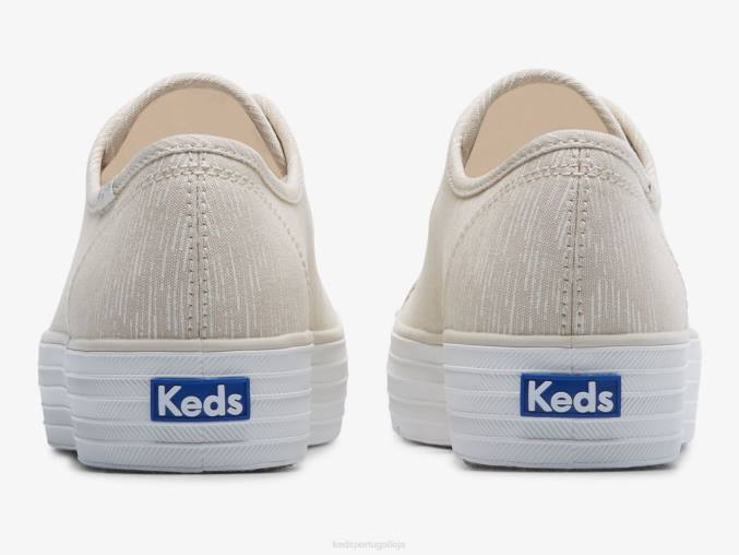 Keds tênis com estampa de canvas triple kick R28H176 calçados prata bronzeada mulheres
