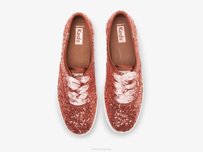 Keds tênis comemorativo com lantejoulas campeão R28H188 calçados Sienna queimado mulheres