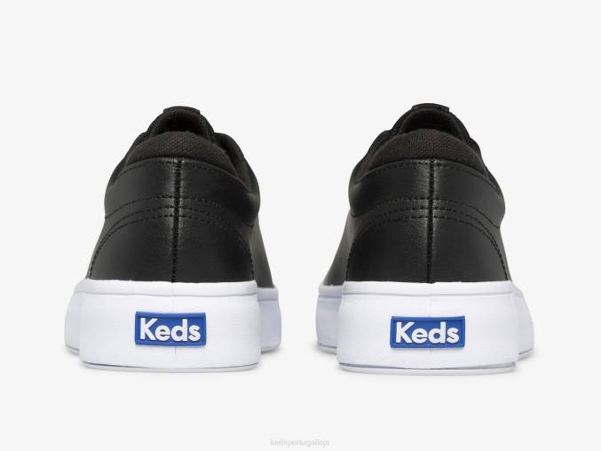 Keds tênis de couro beco R28H126 calçados preto mulheres