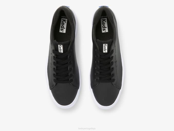 Keds tênis de couro beco R28H126 calçados preto mulheres