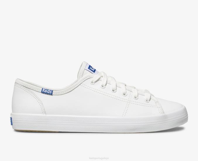 Keds tênis de couro kickstart R28H91 calçados Branco azul mulheres