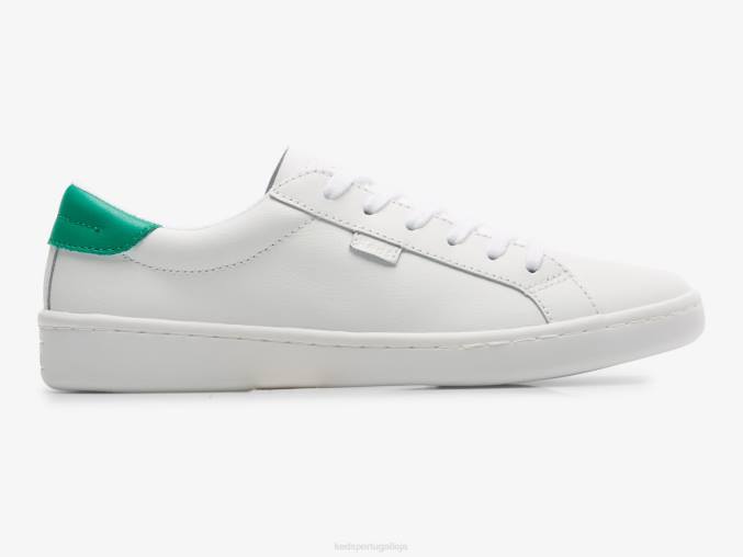 Keds tênis de couro ás R28H197 calçados Branco Verde mulheres