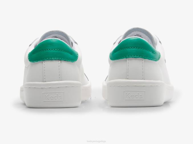 Keds tênis de couro ás R28H197 calçados Branco Verde mulheres