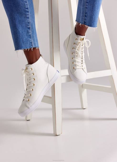 Keds tênis de lona kickstart hi R28H113 calçados branco mulheres