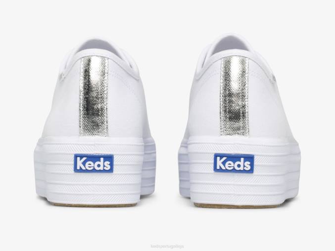 Keds tênis de lona triple up R28H89 calçados branco mulheres