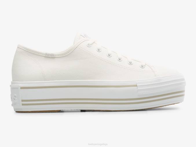 Keds tênis foxing com patchwork triplo R28H191 calçados branco mulheres