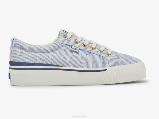 Keds tênis jump kick duo em canvas hachurado R28H157 calçados azul mulheres