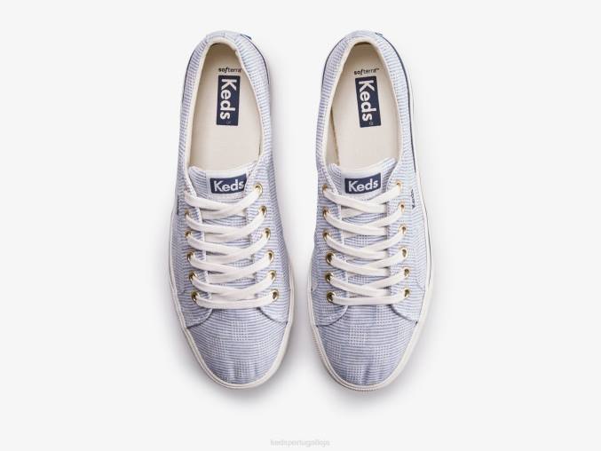 Keds tênis jump kick duo em canvas hachurado R28H157 calçados azul mulheres