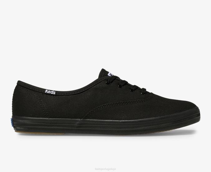 Keds tênis original campeão R28H97 calçados preto mulheres