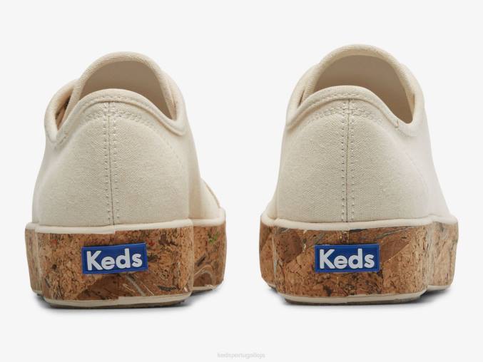 Keds tênis triple kick cork foxing R28H166 calçados natural mulheres