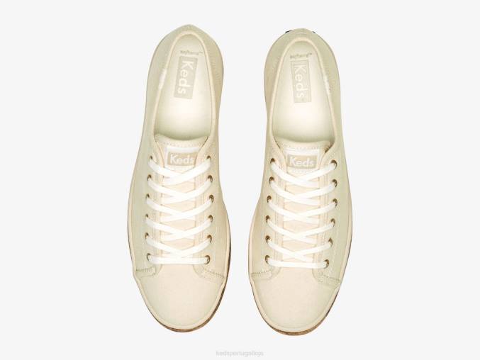 Keds tênis triple kick cork foxing R28H166 calçados natural mulheres
