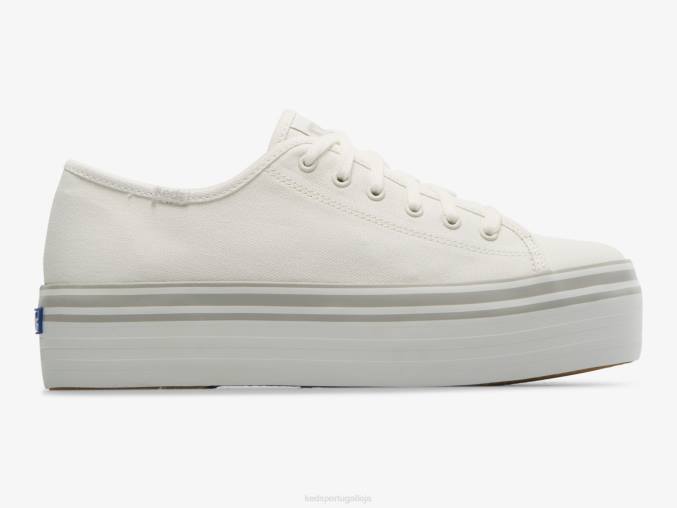 Keds tênis triple up lona foxing stripe R28H183 calçados branco cinza mulheres