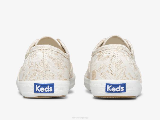 Keds x Rifle Paper Co. sapatilha campeã colette jacquard R28H129 calçados marfim mulheres