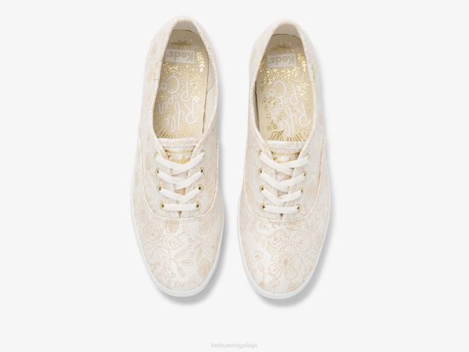 Keds x Rifle Paper Co. sapatilha campeã colette jacquard R28H129 calçados marfim mulheres