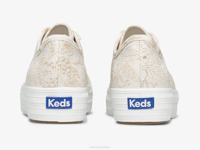 Keds x Rifle Paper Co. tênis triple kick colette jacquard R28H130 calçados marfim mulheres