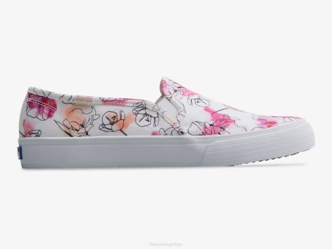 Keds Tênis com estampa floral aquarela de lona de dois andares R28H65 calçados branco rosa mulheres